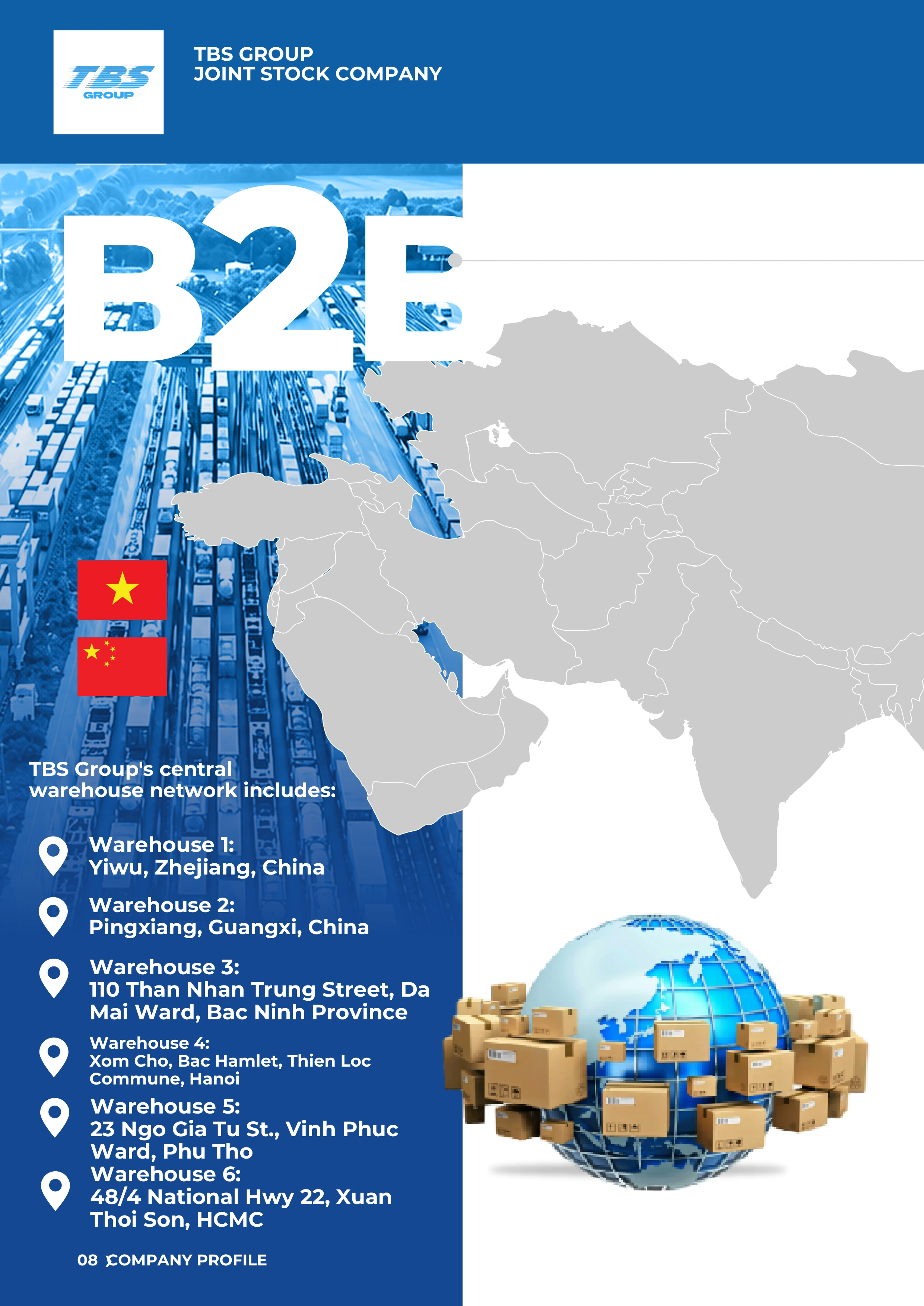 Page 8: TBS Group central warehouses