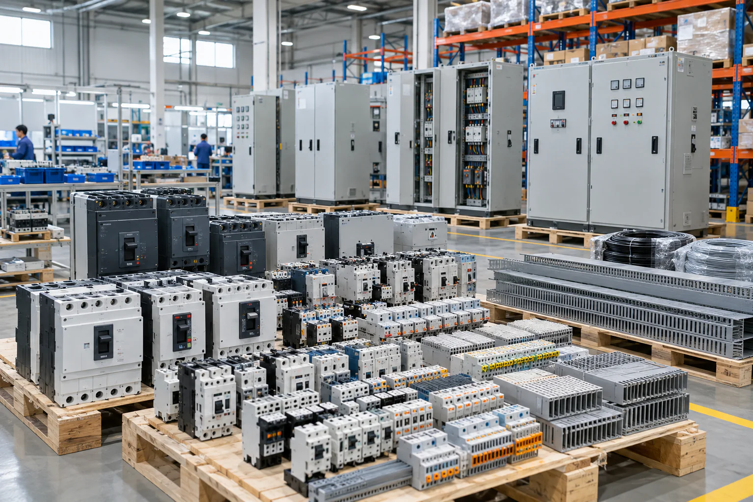Thiết bị đóng cắt và tủ điện công nghiệp trong kho