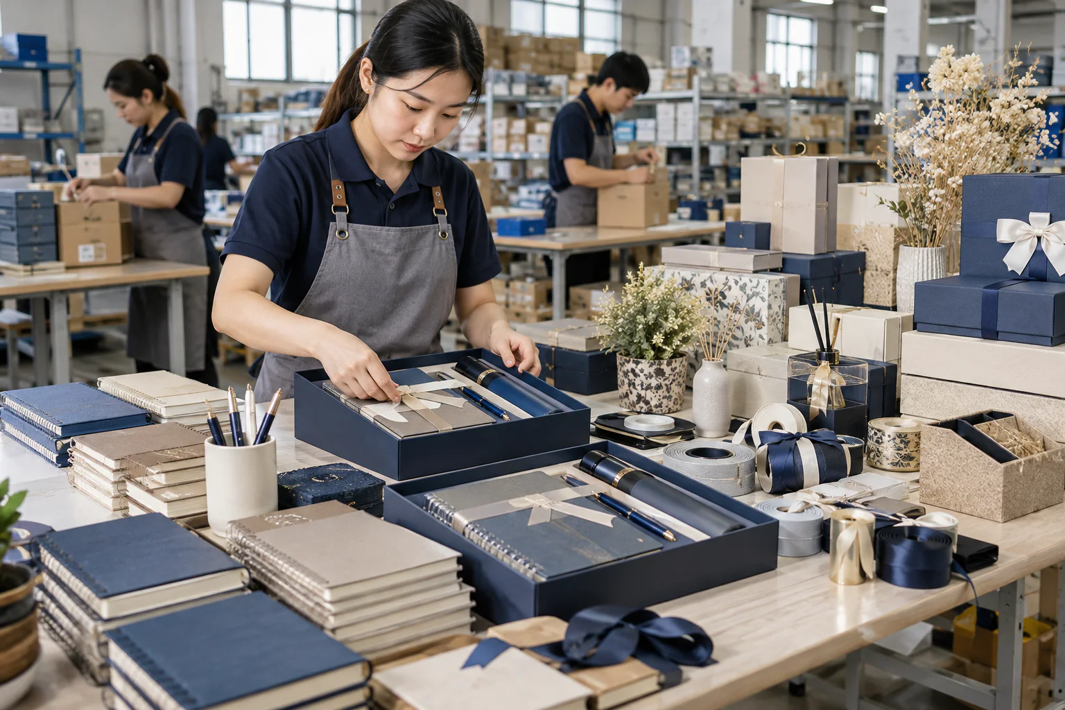 Văn phòng phẩm và quà tặng được đóng thành bộ
